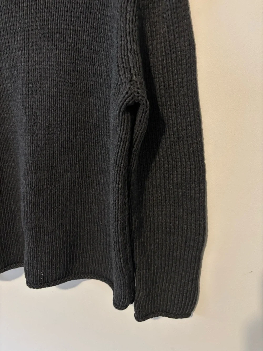 White + Warren Women’s Charcoal Gray Cotton Blend Sweater Size Large - Picture 2 of 9